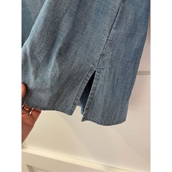 Old Navy The Tunic Light Blue Jean Shirt with white embroidery on arms size Larg - Picture 11 of 15